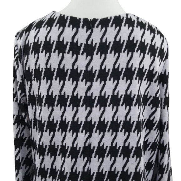 Chadwick's Black Gray Houndstooth Tunic Shift Dress‎ Size 14 - Picture 7 of 10